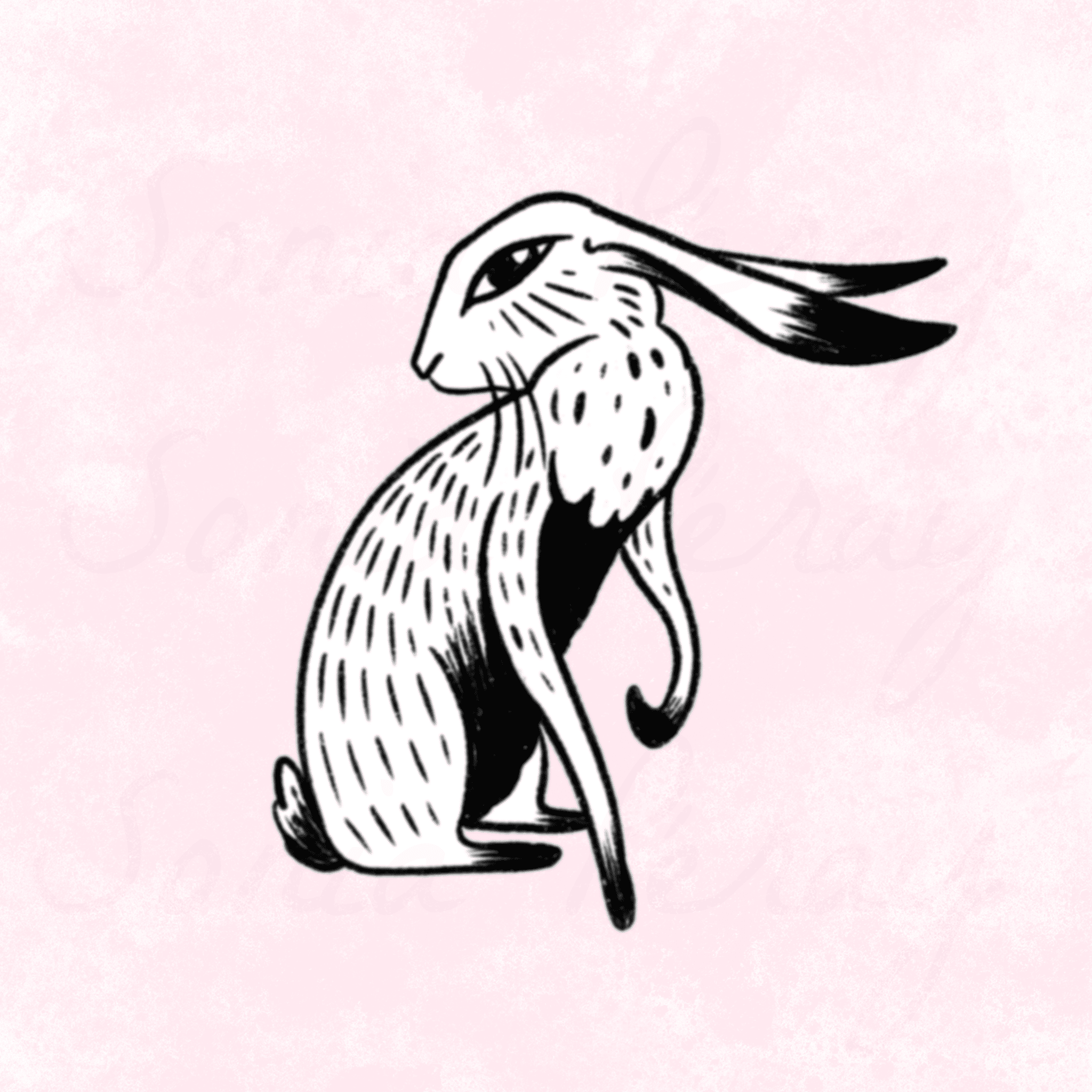 Flash tattoo d'un lièvre 